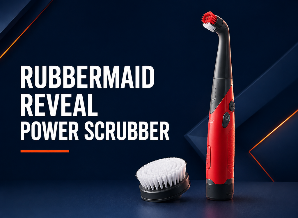 Rubbermaid Reveal Power Scrubber review with two brush heads