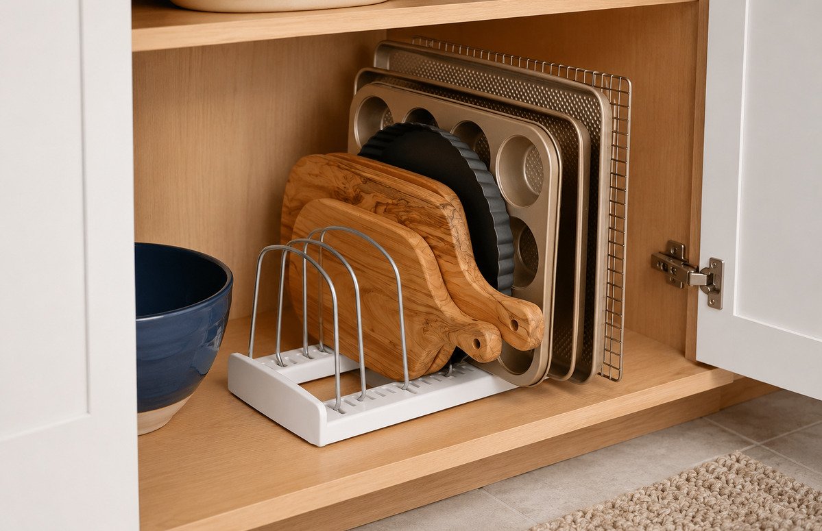 YouCopia StoreMore Bakeware Rack Review cabinet organization performance